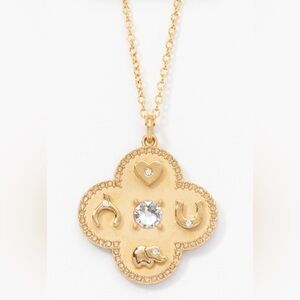 Touchstone Crystal by Swarovski LUCKY YOU necklace Clover BNIB gold plated charm